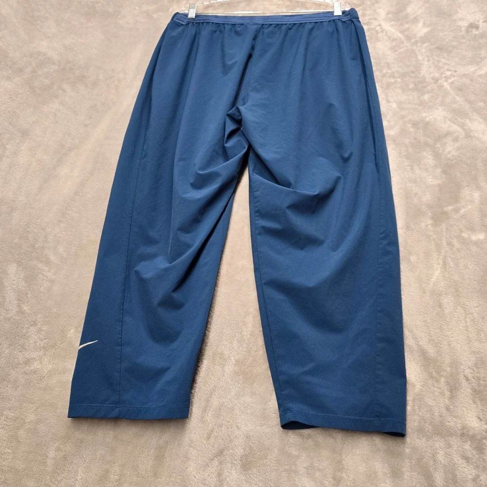 Nike Essential Pants Women 1X Blue Dri-Fit Cropped Tapered Athleisure Gym Light